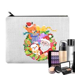 Tragbare Make-up-Tasche – Reisetasche, Make-up-Tasche, Canvas-Tasche, Reißverschluss, Kosmetiktasche, große Kapazität, tragbarer Behälter, Kulturbeutel für Kosmetik, Toilettenartikel, Zubehör Fecfucy, von Fecfucy