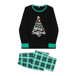 Weihnachtspyjama für Familie – Urlaubs-Jammies-Set – Weihnachtspyjama, Schwarz und Grün, passende Outfits, Schlaf-Sets für Paare, Männer und Frauen Fecfucy von Fecfucy
