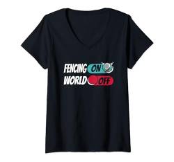 Damen Fechten - Duell Fechtkampf Sportfechten Fechter T-Shirt mit V-Ausschnitt von Fechten Geschenke & Ideen