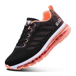 Feclogar Laufschuhe Herren Turnschuhe Damen Atmungsaktive Sneakers Sportschuhe für Laufen Fitnessstudio Sport Sportwandern Schwarz Weiß 833BlackPink-36 von Feclogar