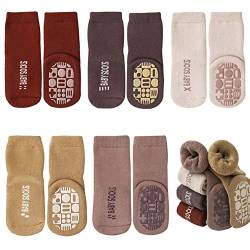 FedMois 5er Pack Baby Kleinkinder ABS rutschfeste Wintersocken dicke Thermosocken Baumwolle, Symbole, 1-3 Jahre von FedMois