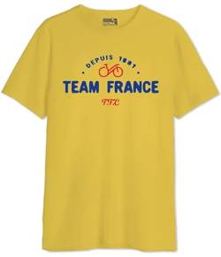 Fédération française de cyclisme Herren Meffcycts001 T-Shirt, gelb, L von Fédération française de cyclisme