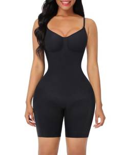 FeelinGirl Body Shaper Bauchkontrolle Nahtlos Shapewear Ganzkörper Überbrust Übergröße Taillenmieder Butt-Heber Rückenstütze Oberschenkel Schlanker Schwarz 5XL von FeelinGirl