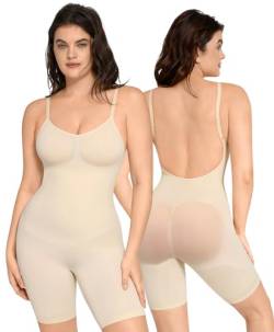 FeelinGirl Bodysuit Shapewear Bauchweg, Rückenfreier Body für Frauen, Nahtloser Faja Körperformer, Sculpting Shaper Überbrust, Formende Bodys Kolbenheber Hautfarben XS/S von FeelinGirl