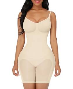 FeelinGirl Shapewear Bodysuit Nahtlos V-Ausschnitt Formende Bodys für Damen Bauch Weg Überbrust Seamless Body Shaper mit Verstellbarer Riemen Hautfarben XL/XXL von FeelinGirl