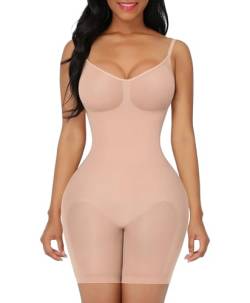 FeelinGirl Shapewear Bodysuit Nahtlos V-Ausschnitt Formende Bodys für Damen Bauch Weg Überbrust Seamless Body Shaper mit Verstellbarer Riemen Ton 5XL von FeelinGirl