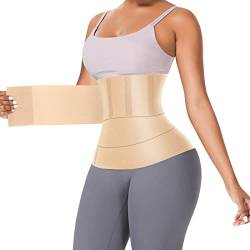 FeelinGirl Tik Tok Snatch Bandage Invisible Wrap Waist Trainer Verstellbarer Korsett Bauchwickelgürtel Taillenformer Unterbrust Sport Beige Einheitsgröße von FeelinGirl