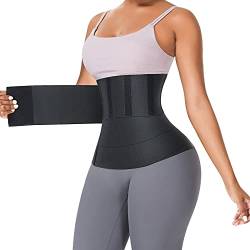 FeelinGirl Wrap Waist Trainer Tik Tok Snatch Bandage Invisible Verstellbarer Korsett Bauchwickelgürtel Taillenformer Unterbrust Sport Schwarz Einheitsgröße von FeelinGirl