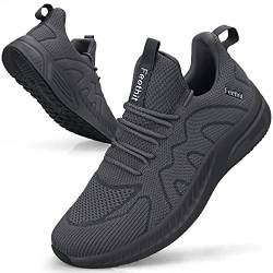 Feethit Sneaker Herren Schuhe Sportschuhe Laufschuhe Turnschuhe Herren Tennis Fitness Jogging Walkingschuhe Leichtgewichts Atmungsaktiv Freizeit Straßenlaufschuhe Schlüpfen Schuhe Dunkel Grau 40 EU von Feethit