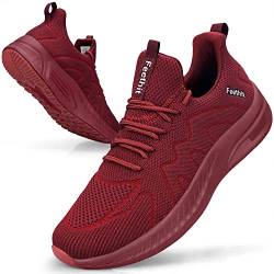 Feethit Sneaker Herren Schuhe Sportschuhe Laufschuhe Turnschuhe Herren Tennis Fitness Jogging Walkingschuhe Leichtgewichts Atmungsaktiv Freizeit Straßenlaufschuhe Schlüpfen Schuhe Rot 42 EU von Feethit