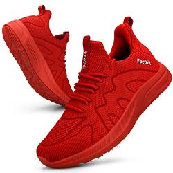 Feethit Turnschuhe Damen Leichtgewichts Atmungsaktiv Sportschuhe Sneaker Rot 36 von Feethit