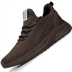 Feethit Turnschuhe Herren Laufschuhe Sportschuhe Sneaker rutschfeste Gummisohlen Leichte und Atmungsaktiv für Gehen Braun 42 von Feethit