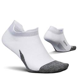 Feetures - Elite Ultra Light - No Show Tab - Sportliche Laufsocken für Damen und Herren - Weiß - Größe L von Feetures