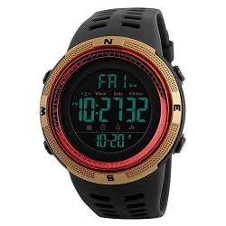 FeiWen Multifunktional Fashion Herrenuhr LED Digitaluhr 50M Wasserdicht Outdoor Sportuhr Plastik Uhren mit Kautschuk Band Uhren Militär Armbanduhren von FeiWen