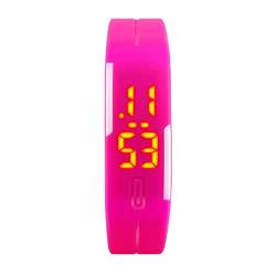 FeiWen Unisex Digital Uhren Minimalismus Outdoor Sport Armbanduhren mit Kautschuk Band Datum LED Beleuchtung, Rot von FeiWen