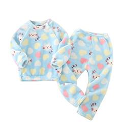 FeiliandaJJ Baby Flannel Zweiteiliger Schlafanzug Kleinkind Kinder Mädchen Jungen Pyjama Set Herbst Winter Fleece Schlafanzüge Nachtwäsche Set 80 86 92 98 104 110 116 122 128 von FeiliandaJJ