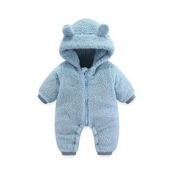 FeiliandaJJ Baby Junge Mädchen Schneeanzug mit Kapuze und Reißverschluss Winter Neugeborene Flanell Strampler Oberbekleidung Overall Unisex Baby 0-12 Monate von FeiliandaJJ