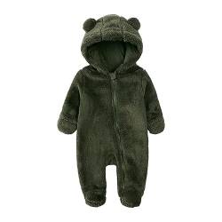 FeiliandaJJ Baby Junge Mädchen Schneeanzug mit Kapuze und Reißverschluss Winter Neugeborene Flanell Strampler Oberbekleidung Overall Unisex Baby Kleidung Einfarbig von FeiliandaJJ