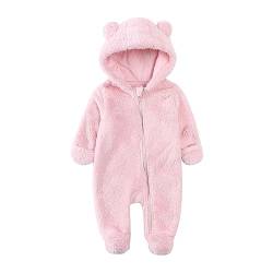 FeiliandaJJ Baby Junge Mädchen Schneeanzug mit Kapuze und Reißverschluss Winter Neugeborene Flanell Strampler Oberbekleidung Overall Unisex Baby Kleidung Einfarbig von FeiliandaJJ