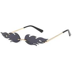 FeiliandaJJ Creative Flamme Form Sonnenbrille Damen Herren Metall Brillenfassungen, Mode Vintage Punk-Stil Sonnenbrille Retro Unisex Sunglasses (A) von FeiliandaJJ