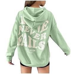 FeiliandaJJ Damen Kapuzenpullover Y2K Rückendruck Briefe Print Casual Hoodie mit Kordelzug Teenager Mädchen Kapuzenjacke Herbst Winter Hoody Sweatjacke Sweatshirts Pullover Oberteile von FeiliandaJJ