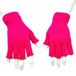 FeiliandaJJ Damen Mädchen Fingerlos Handschuhe Stricke Winter Warm Elastisch Halbe Finger Handschuhe Weihnachten Geschenk (Pink) von FeiliandaJJ