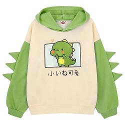 FeiliandaJJ Hoodie Jungen Mädchen Cute Dinosaurier Druck Kapuzenpullover Locker Sweatshirt Unisex Kinder Pullover Kawaii Hoodies Herbst Winter Kapuzenjacke Sweatjacke mit Kapuze 6-13 Jahre von FeiliandaJJ