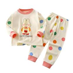 FeiliandaJJ Kleinkind Mädchen Jungen Zweiteiliger Schlafanzug Set Baby Kinder Cartoon Tier Muster Schlafanzüge Nachtwäsche Set Frühling Herbst Winter Langarm Pyjama Set 0-4 Jahre von FeiliandaJJ