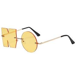 FeiliandaJJ Randlose Sonnenbrille Erwachsener Unisex Mode Partybrille in NO-Form Punk Spass Brille Sunglasses Hipster Lustige Sonnenbrillen für Herren Damen von FeiliandaJJ