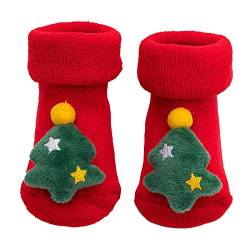 FeiliandaJJ Rasselsocken Baby Jungen Mädchen Weihnachten Rassel-Söckchen Plüsch-Socken Rutschfest ABS Socken Winter Thermosocken Bodensocken von FeiliandaJJ