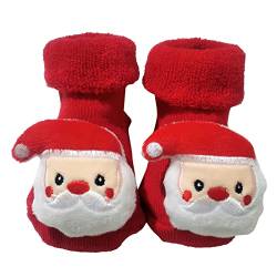 FeiliandaJJ Rasselsocken Baby Jungen Mädchen Weihnachten Rassel-Söckchen Plüsch-Socken Rutschfest ABS Socken Winter Thermosocken Bodensocken von FeiliandaJJ