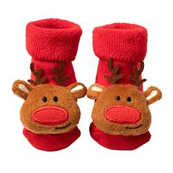 FeiliandaJJ Rasselsocken Baby Jungen Mädchen Weihnachten Rassel-Söckchen Plüsch-Socken Rutschfest ABS Socken Winter Thermosocken Bodensocken von FeiliandaJJ