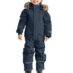 FeiliandaJJ Schneeanzug Unisex Kinder Skioverall Wasserdicht Winddicht Schneeanzug mit Kapuze Winter Einteilige Thermo Schneeoverall Skianzug für Jungen Mädchen Verdickt Kaputze Winteranzug von FeiliandaJJ