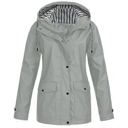 FeiliandaJJ Wasserdichte Regenjacke für Damen - mit Kapuze und Tasche - atmungsaktiv - Herbst - Winter - leichte faltbare Jacke - Softshelljacke - Fahrradjacke für Outdoor, Wandern, 38 von FeiliandaJJ