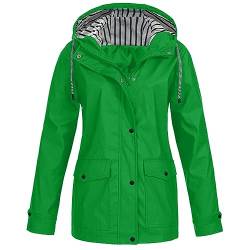 FeiliandaJJ Wasserdichte Regenjacke für Damen - mit Kapuze und Tasche - atmungsaktiv - Herbst - Winter - leichte faltbare Jacke - Softshelljacke - Fahrradjacke für Outdoor, Wandern, 48 von FeiliandaJJ