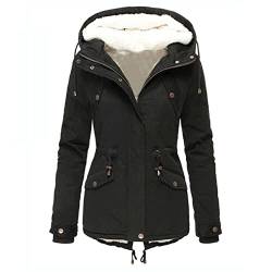 FeiliandaJJ Winterjacke Damen Lang Warme Gefüttert Teddyfleece Wintermantel Reißverschluss Mantel Ski-Jacken Damen Softshell Jacke Damen Mantel Winter Elegant Winterparka mit Taschen von FeiliandaJJ