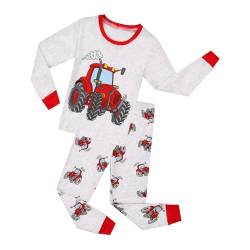 Jungen Schlafanzug Set Lustige Dinosaurier Traktor Zug Langarm Zweiteilig Pyjama Kinder 100% Baumwolle Schlafanzüge Set Winter Weihnachten Nachtwäsche Größe 1-7 Jahre von FeiliandaJJ