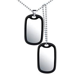 Feilok Herren Damen Halskette Edelstahl mit Doppelt Militär Armee Erkennungsmarke Dog Tag Ausrüstung Anhänger Halskette für Jungen von Feilok