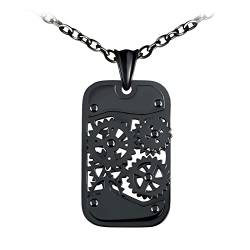 Feilok Herren Damen Kette Militär Armee Erkennungsmarke Anhänger Halskette Herren mit Dog Tag Ausrüstung Anhänger aus Edelstahl Schwarz von Feilok