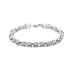 FeinWert Armband Königsketten Design rhodiniert 925 Sterling Silber vierkant Kette (Rhodiniertes Silber/Breite 2.5 mm, 20.00) von FeinWert