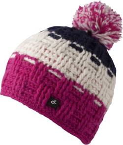 Caspar Hat - Trendige Strick Beanie mit Bommel für Damen oder auch Unisex- Handmade in Nepal - 2013/14, Strickmütze mit Innen-Fleece, Bommelmütze (Navy/pink) von Feinzwirn