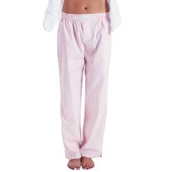 Felcia Y2K Loungehose für Damen, elastische Taille, gestreift, Pyjamahose mit Tasche, lässig, lockere Hose für Streetwear, A-Pink, S von Felcia