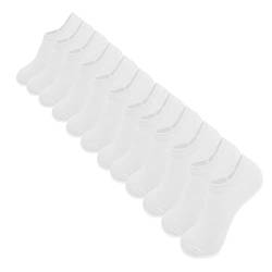 Feliciay 6 Paar Unsichtbare Socken, Rutschfeste, Feuchtigkeitsabsorbierende, Tief Geschnittene Socken, KnöChelsocken FüR Bootsschuhe, Flache Schuhe FüR Frauen, No-Show-Liner-Socken (Weiß) von Feliciay