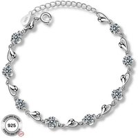 Felino Silberarmband Armband Herz Herzen Diamanten Damen Frauen Liebe Geschenk (1-tlg), 925 Sterling Silber von Felino