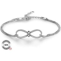 Felino Silberarmband Armband Infinity Damen Frauen Diamanten Unendlich Liebe Ewigkeit (1-tlg), 925 Sterling Silber von Felino