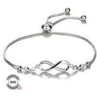 Felino Silberarmband Armband Infinity Damen Frauen Diamanten Unendlich Liebe Ewigkeit (1-tlg), 925 Sterling Silber von Felino