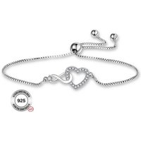 Felino Silberarmband Armband Infinity Herz Damen Frauen Diamanten Unendlich Liebe Ewigkeit (1-tlg), 925 Sterling Silber von Felino