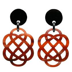 Feliss Damen Boho Ohrringe Ohrstecker hängend afrikanischer Schmuck aus 100% Horn. Große Ohrhänger in braun, kleines Geschenk. Hippie earrings aesthetic von Feliss