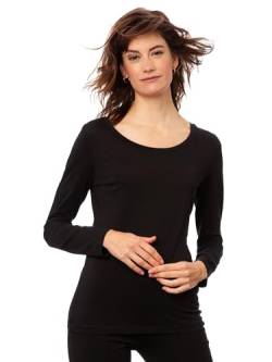 FellHerz Damen Langarmshirt schwarz Bio-Baumwolle Longsleeve Bio Fair Vegan und Nachhaltig, Black von FellHerz