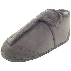 Fellhof Lammfell-Hausschuh Sanis Damen Herren Unisex Fell-Pantoffeln Klettverschluss Gesundheitsschuh Therapieschuh Winter & Sommer Naturprodukt atmungsaktiv (grau Gr.41) von Fellhof